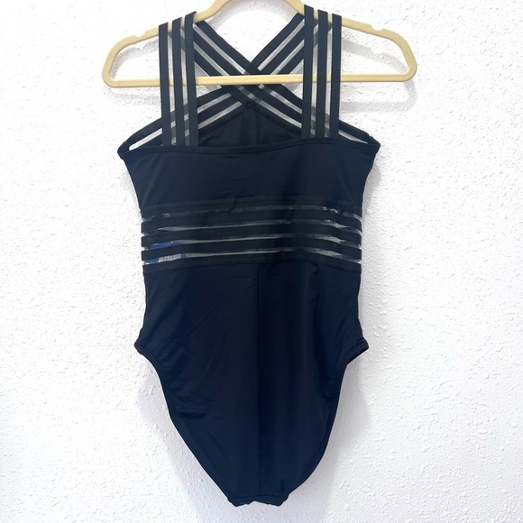 Black Strappy halter neck One-Piece Swimsuit Medium - Picture 4 of 7